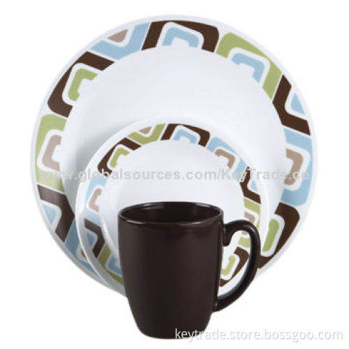 Fine Porcelain 16-piece Dinner Set in Round Shape with Decal, Customized Designs Accepted